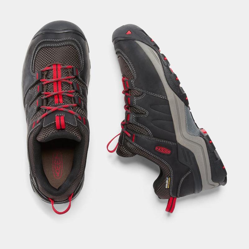 Keen Gypsum II Waterproof - Erkek Trekking Ayakkabısı - Siyah/Kırmızı - Türkiye (384291RFN)